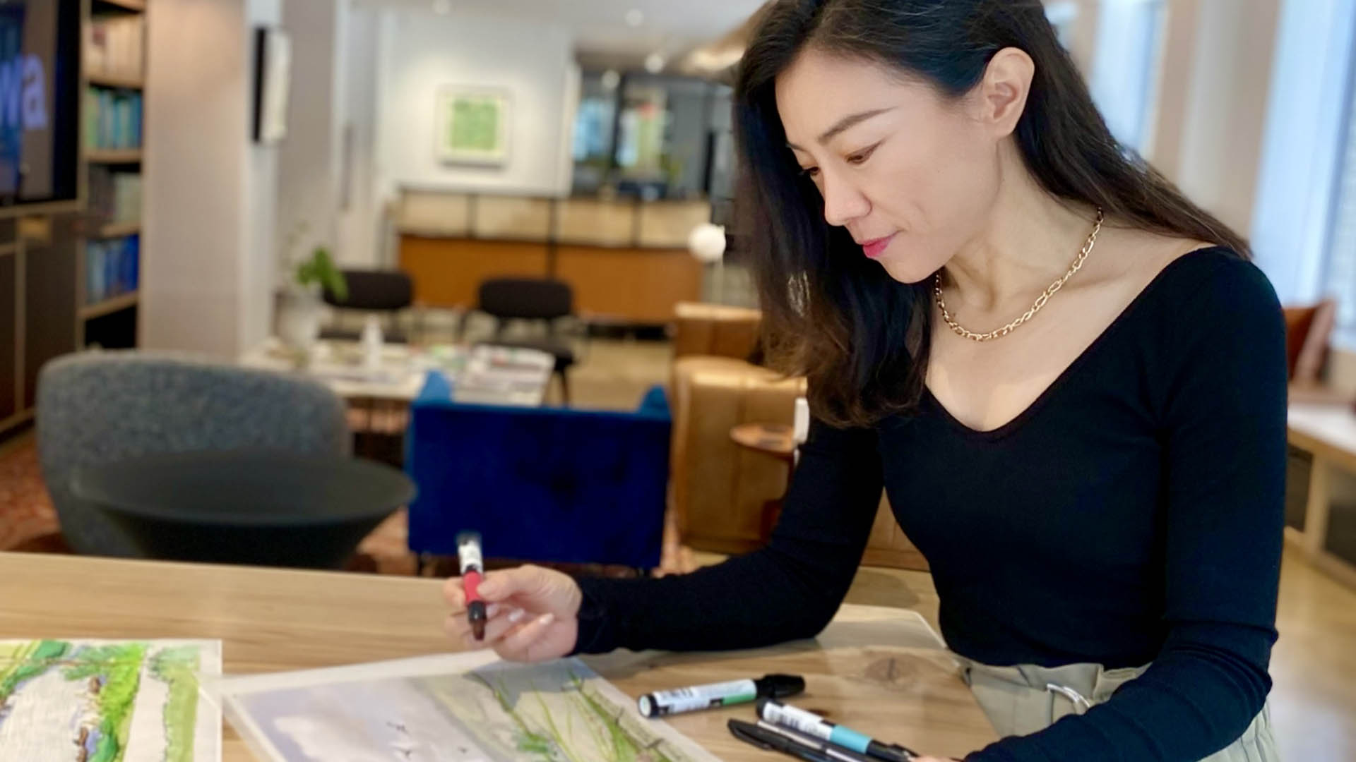 Pei Wen in Houston studio